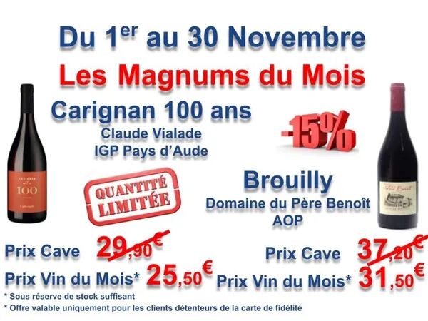 Vins du Mois de Novembre
