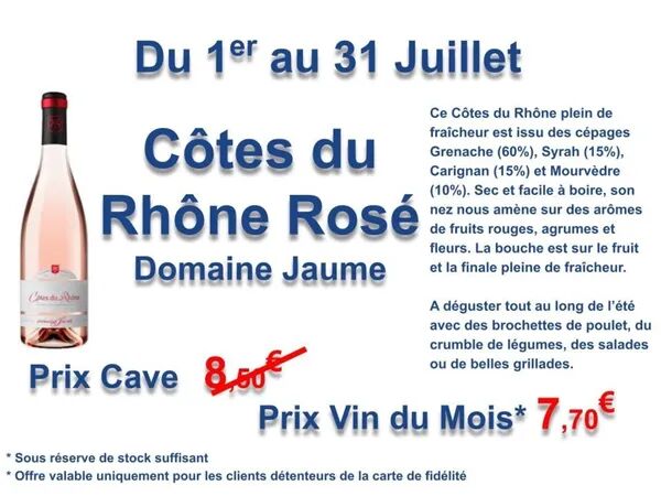 Vin du Mois de Juillet
