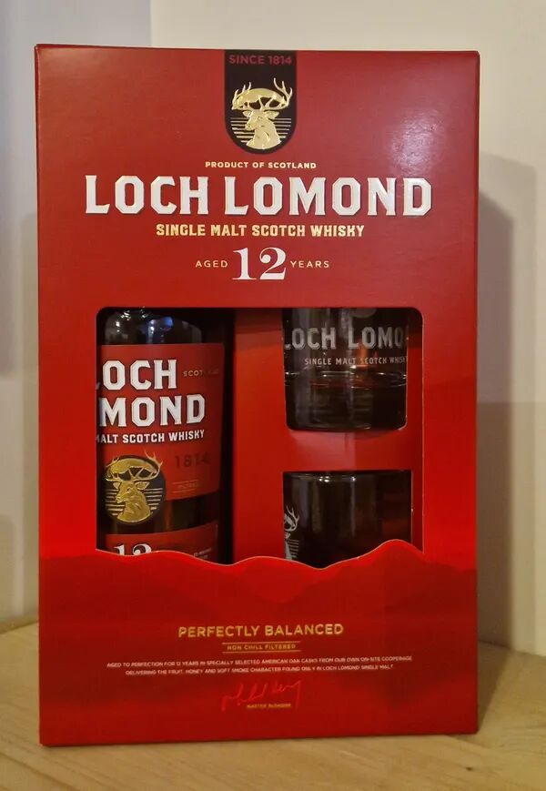 Ecosse - Coffret LOCH LOMOND 12 ans + 2 verres